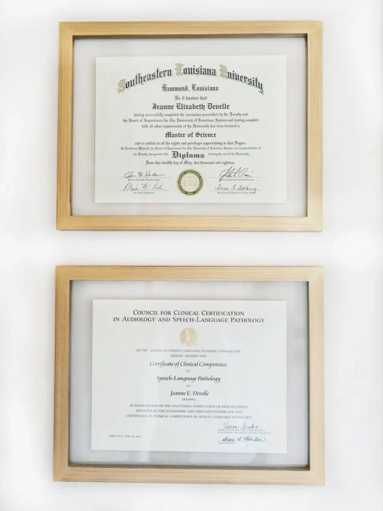 Jeanne Develle Diplomas